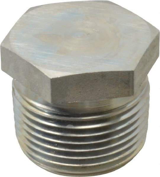 Parker - 1 Male Thread, Zinc Plated Steel Industrial Pipe Hex Head Plug - MNPTF, 4,500 psi - Industrial Tool & Supply
