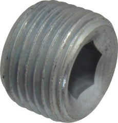 Parker - 3/8 Male Thread, Zinc Plated Steel Industrial Pipe Hollow Hex Plug - MNPTF, 6,000 psi - Industrial Tool & Supply