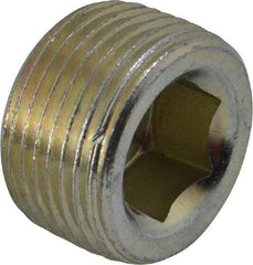 Parker - 3/4 Male Thread, Zinc Plated Steel Industrial Pipe Hollow Hex Plug - MNPTF, 5,500 psi - Industrial Tool & Supply