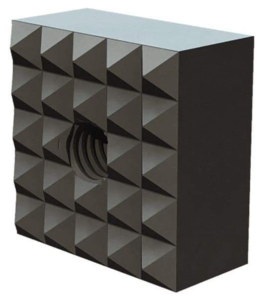 Fairlane - 1" Square, 1/4-28 Thread, 1/2" High, Coarse Tooth Grade, Diamond Serration, High Speed Steel, Square Positioning Gripper - 0.03 x 45A° Chamfer, Black Oxide Finish - Industrial Tool & Supply