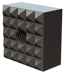 Fairlane - 1" Square, 1/4-28 Thread, 1/2" High, Coarse Tooth Grade, Diamond Serration, High Speed Steel, Square Positioning Gripper - 0.03 x 45A° Chamfer, Black Oxide Finish - Industrial Tool & Supply