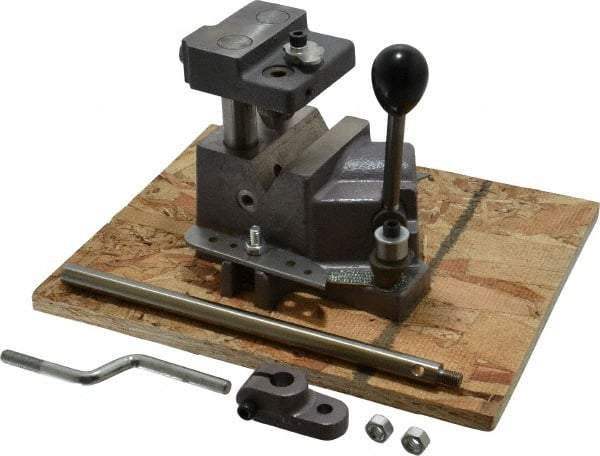 Heinrich - 1/8 to 3/4" Vee Capacity, Manual Cross Hole Jig - 9-1/4" Long x 6-1/16" Wide x 5-1/4" High, 5/16 & 1/2" ID of Furnished Liners - Industrial Tool & Supply