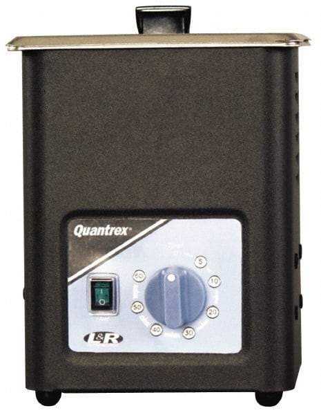 L&R Ultrasonic - Bench Top Solvent-Based Ultrasonic Cleaner - 0.5 Gal Max Operating Capacity, Stainless Steel Tank, 222.25mm High x 177.8mm Long x 162.05mm Wide, 117 Input Volts - Industrial Tool & Supply