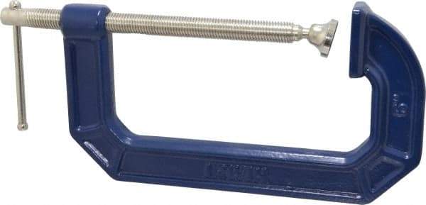 Irwin - Regular-Duty 6" Max Opening, 3-1/2" Throat Depth, Cast Iron Standard C-Clamp - 1,500 Lb Capacity, 0" Min Opening, Standard Throat Depth - Industrial Tool & Supply