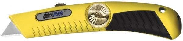 PHC - Retractable Utility Knife - Yellow Metal Handle, 1 Blade Included - Industrial Tool & Supply