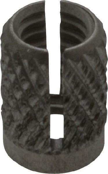 E-Z LOK - #8-32 UNC Stainless Steel Flanged Press Fit Threaded Insert for Plastic - 5/16" OAL, 0.23" Insert Diam, 7/32" Hole Diam, 7/32" Drill - Industrial Tool & Supply