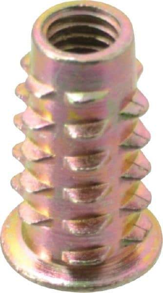 E-Z LOK - M6x1, Zinc Alloy Flanged Hex Drive Insert - 23/64" Drill, 9mm Hole Diam, 0.7874" Long, 19mm Min Grip, M6 Hex - Industrial Tool & Supply