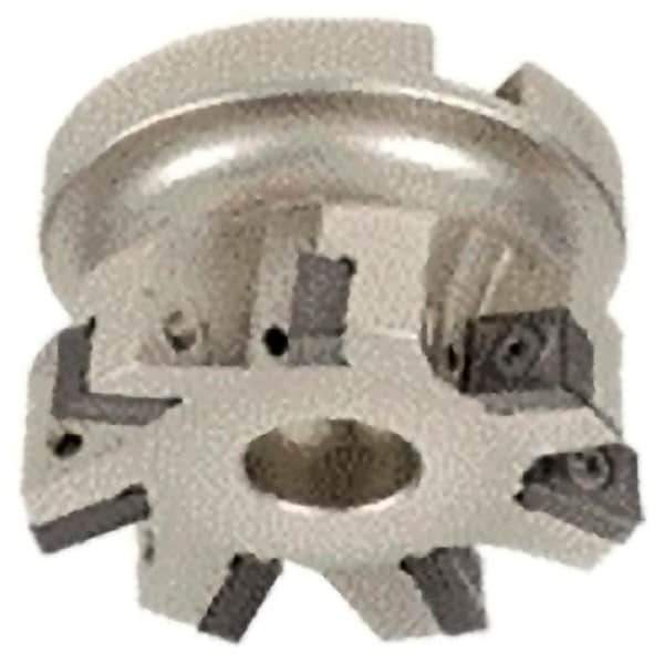 Iscar - 6 Inserts, 2" Cut Diam, 3/4" Arbor Diam, 0.354" Max Depth of Cut, Indexable Square-Shoulder Face Mill - 0/90° Lead Angle, 1.57" High, XCMT Insert Compatibility, Through Coolant, Series IscarPlunger - Industrial Tool & Supply