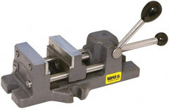 Heinrich - 4-11/16" Jaw Opening Capacity x 1-5/16" Throat Depth, Horizontal Drill Press Vise - 4" Wide x 4-11/16" High Jaw, Stationary Base, Standard Speed - Industrial Tool & Supply