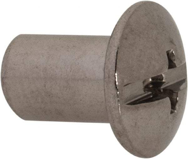 Made in USA - #10-24 Thread Barrel, Slotted/Phillips Drive, Stainless Steel Sex Bolt & Binding Post - 3/8" Long Barrel, Grade 18-8 - Industrial Tool & Supply