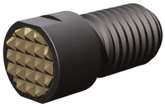 Fairlane - Serrated Tooth, 5/8-18, 1/4" Internal Hex, 1" Shank Length, 1" Thread Length, Black Oxide Finish, Round Head, Adjustable Positioning Gripper - 5/8" Pad Diam, 3/4" Hex, 1/4" Head Height, Extra Fine Tooth Grade - Industrial Tool & Supply
