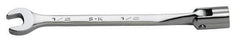 SK - 7/16" 12 Point Flexhead Combination Wrench - 7" OAL, Steel, Chrome Finish - Industrial Tool & Supply