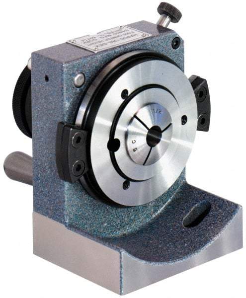 Harig - 5C Compatible, 24 Increment, Horizontal Standard Collet Indexer - 3" High Center, 1" Max Collet Capacity, 4" Wide x 3-1/4" Deep Base, 5-41/64" Overall Height, Manual Operation - Industrial Tool & Supply