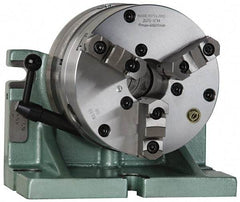 Bison - 360 Position, 6" Chuck, Super Indexing Spacer - 4.92" High Centerline, 0.866" Spacer Through Hole, 1.653" Chuck Through Hole, 11.85" OAL, 8.66" Overall Height - Industrial Tool & Supply