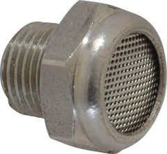 Legris - 1/8 Male NPT, 14mm Hex, Exhaust Muffler - 175 Max psi, 108 Decibel Rating, Stainless Steel - Industrial Tool & Supply