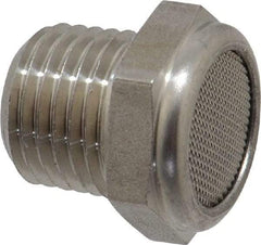 Legris - 1/4 Male NPT, 17mm Hex, Exhaust Muffler - 175 Max psi, 108 Decibel Rating, Stainless Steel - Industrial Tool & Supply