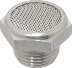 Legris - 3/8 Male NPT, 22mm Hex, Exhaust Muffler - 175 Max psi, 108 Decibel Rating, Stainless Steel - Industrial Tool & Supply