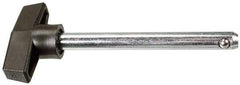 Value Collection - 1/2" Diam, 4" Usable Length, T Handle, Quick Release Pin - 4" OAL, Grade C1010/C1022 Steel, Zinc-Plated Finish - Industrial Tool & Supply