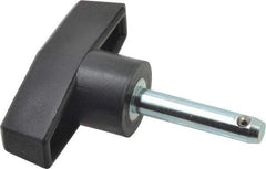 Value Collection - 1/4" Diam, 1-1/4" Usable Length, T Handle, Quick Release Pin - 1-1/4" OAL, Grade C1010/C1022 Steel, Zinc-Plated Finish - Industrial Tool & Supply