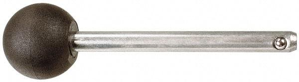Value Collection - 1/4" Diam, 4-1/4" Usable Length, Ball Knob, Quick Release Pin - 4-1/4" OAL, Grade C1010/C1022 Steel, Zinc-Plated Finish - Industrial Tool & Supply