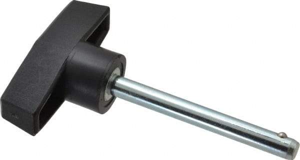 Value Collection - 1/4" Diam, 2-1/4" Usable Length, T Handle, Quick Release Pin - 2-1/4" OAL, Grade C1010/C1022 Steel, Zinc-Plated Finish - Industrial Tool & Supply