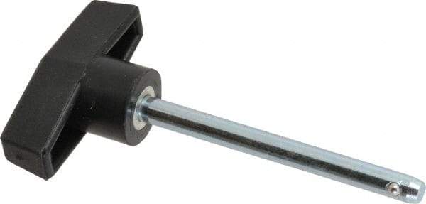 Value Collection - 1/4" Diam, 2-3/4" Usable Length, T Handle, Quick Release Pin - 3-1/2" OAL, Grade C1010/C1022 Steel, Zinc-Plated Finish - Industrial Tool & Supply