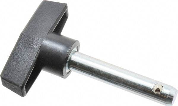 Value Collection - 3/8" Diam, 2" Usable Length, T Handle, Quick Release Pin - 2-7/8" OAL, Grade C1010/C1022 Steel, Zinc-Plated Finish - Industrial Tool & Supply