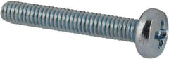 Value Collection - M2.5x0.45, 16mm Length Under Head Phillips Drive Machine Screw - Pan Head, Grade 4.8 Steel, Zinc-Plated Finish, Without Washer - Industrial Tool & Supply