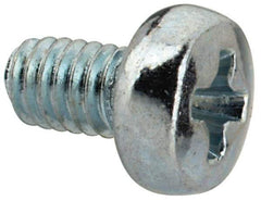 Value Collection - M2.5x0.45, 4mm Length Under Head Phillips Drive Machine Screw - Pan Head, Grade 4.8 Steel, Zinc-Plated Finish, Without Washer - Industrial Tool & Supply