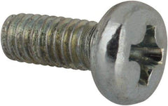 Value Collection - M2.5x0.45, 6mm Length Under Head Phillips Drive Machine Screw - Pan Head, Grade 4.8 Steel, Zinc-Plated Finish, Without Washer - Industrial Tool & Supply