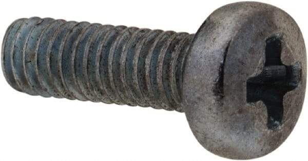 Value Collection - M2.5x0.45, 8mm Length Under Head Phillips Drive Machine Screw - Pan Head, Grade 4.8 Steel, Zinc-Plated Finish, Without Washer - Industrial Tool & Supply