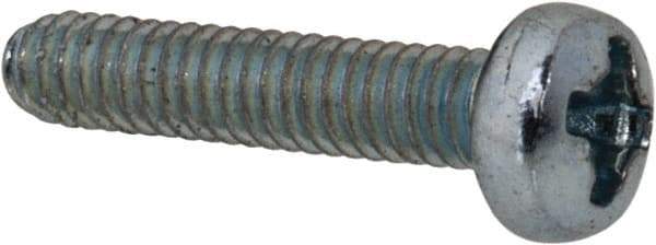 Value Collection - M2x0.40, 10mm Length Under Head Phillips Drive Machine Screw - Pan Head, Grade 4.8 Steel, Zinc-Plated Finish, Without Washer - Industrial Tool & Supply