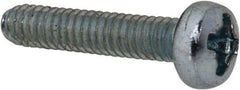 Value Collection - M2x0.40, 10mm Length Under Head Phillips Drive Machine Screw - Pan Head, Grade 4.8 Steel, Zinc-Plated Finish, Without Washer - Industrial Tool & Supply