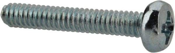 Value Collection - M2x0.40, 12mm Length Under Head Phillips Drive Machine Screw - Pan Head, Grade 4.8 Steel, Zinc-Plated Finish, Without Washer - Industrial Tool & Supply