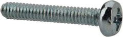 Value Collection - M2x0.40, 12mm Length Under Head Phillips Drive Machine Screw - Pan Head, Grade 4.8 Steel, Zinc-Plated Finish, Without Washer - Industrial Tool & Supply