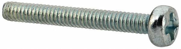 Value Collection - M2x0.40, 16mm Length Under Head Phillips Drive Machine Screw - Pan Head, Grade 4.8 Steel, Zinc-Plated Finish, Without Washer - Industrial Tool & Supply