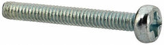 Value Collection - M2x0.40, 16mm Length Under Head Phillips Drive Machine Screw - Pan Head, Grade 4.8 Steel, Zinc-Plated Finish, Without Washer - Industrial Tool & Supply