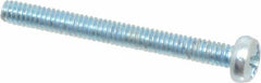 Value Collection - M2x0.40, 20mm Length Under Head Phillips Drive Machine Screw - Pan Head, Grade 4.8 Steel, Zinc-Plated Finish, Without Washer - Industrial Tool & Supply