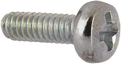 Value Collection - M2x0.40, 6mm Length Under Head Phillips Drive Machine Screw - Pan Head, Grade 4.8 Steel, Zinc-Plated Finish, Without Washer - Industrial Tool & Supply