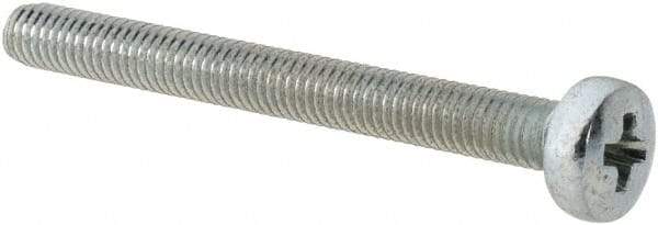 Value Collection - M3x0.50, 30mm Length Under Head Phillips Drive Machine Screw - Pan Head, Grade 4.8 Steel, Zinc-Plated Finish, Without Washer - Industrial Tool & Supply