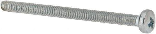 Value Collection - M3x0.50, 40mm Length Under Head Phillips Drive Machine Screw - Pan Head, Grade 4.8 Steel, Zinc-Plated Finish, Without Washer - Industrial Tool & Supply