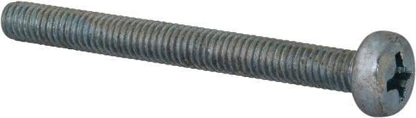 Value Collection - M4x0.70, 40mm Length Under Head Phillips Drive Machine Screw - Pan Head, Grade 4.8 Steel, Zinc-Plated Finish, Without Washer - Industrial Tool & Supply