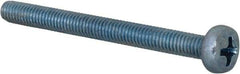 Value Collection - M4x0.70, 45mm Length Under Head Phillips Drive Machine Screw - Pan Head, Grade 4.8 Steel, Zinc-Plated Finish, Without Washer - Industrial Tool & Supply