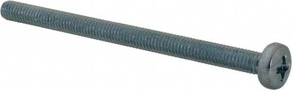 Value Collection - M4x0.70, 60mm Length Under Head Phillips Drive Machine Screw - Pan Head, Grade 4.8 Steel, Zinc-Plated Finish, Without Washer - Industrial Tool & Supply