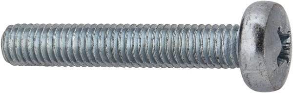 Value Collection - M5x0.80, 30mm Length Under Head Phillips Drive Machine Screw - Pan Head, Grade 4.8 Steel, Zinc-Plated Finish, Without Washer - Industrial Tool & Supply
