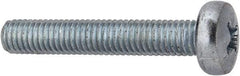 Value Collection - M5x0.80, 30mm Length Under Head Phillips Drive Machine Screw - Pan Head, Grade 4.8 Steel, Zinc-Plated Finish, Without Washer - Industrial Tool & Supply