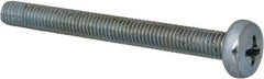 Value Collection - M5x0.80, 50mm Length Under Head Phillips Drive Machine Screw - Pan Head, Grade 4.8 Steel, Zinc-Plated Finish, Without Washer - Industrial Tool & Supply