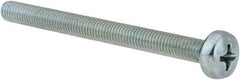 Value Collection - M5x0.80, 60mm Length Under Head Phillips Drive Machine Screw - Pan Head, Grade 4.8 Steel, Zinc-Plated Finish, Without Washer - Industrial Tool & Supply