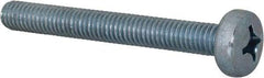 Value Collection - M6x1.00, 50mm Length Under Head Phillips Drive Machine Screw - Pan Head, Grade 4.8 Steel, Zinc-Plated Finish, Without Washer - Industrial Tool & Supply