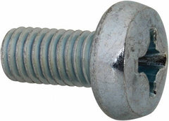 Value Collection - M8x1.25, 16mm Length Under Head Phillips Drive Machine Screw - Pan Head, Grade 4.8 Steel, Zinc-Plated Finish, Without Washer - Industrial Tool & Supply